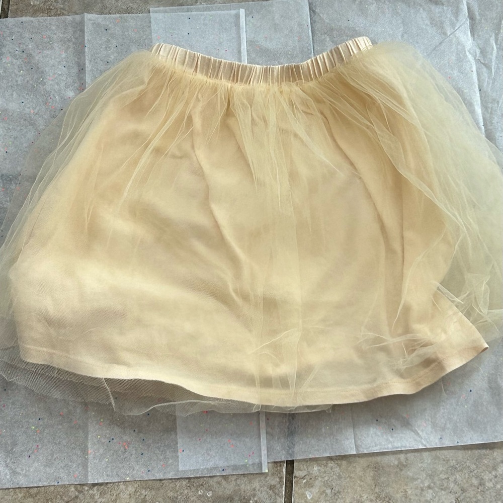 Crewcuts Beige Skirt w/ tulle Sz 6-7